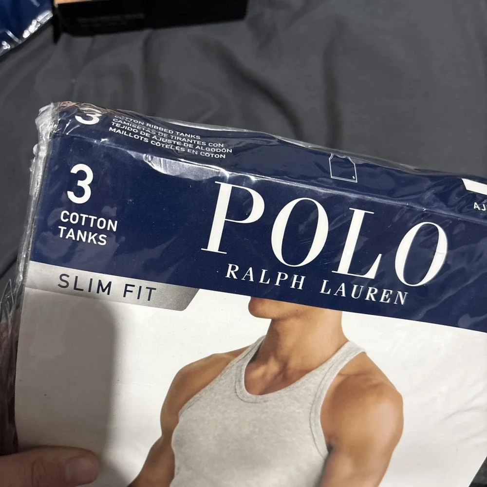 3 Polo Ralph Lauren Tanks Mens Small T-Shirts Undershirts Slim Fit 100% Cotton